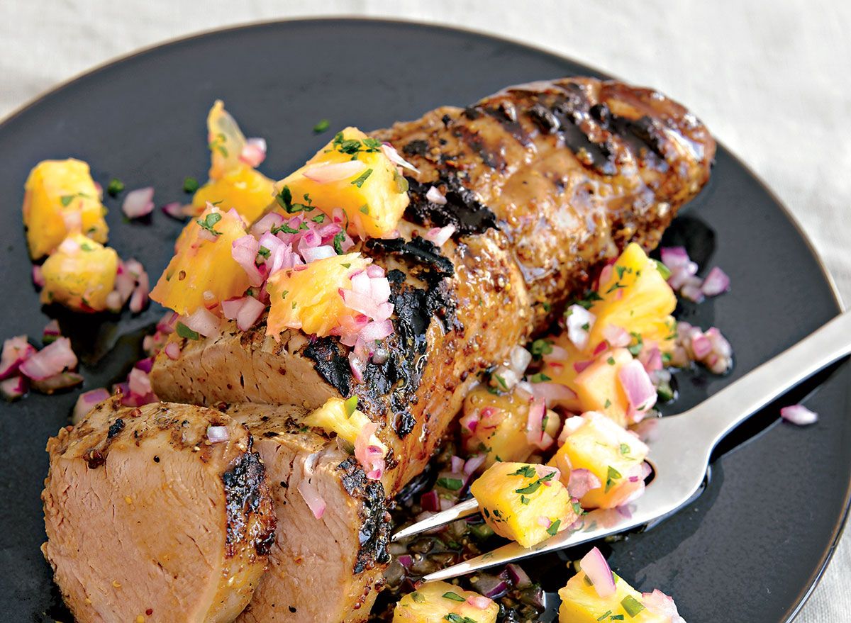 Grilled Citrus-Glazed Pork Tenderloin with Charred Pineapple Salsa