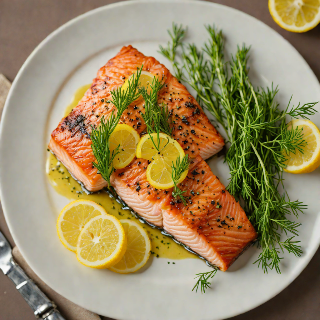 Crispy Skin Pan-Seared Salmon with Lemon-Dill Butter