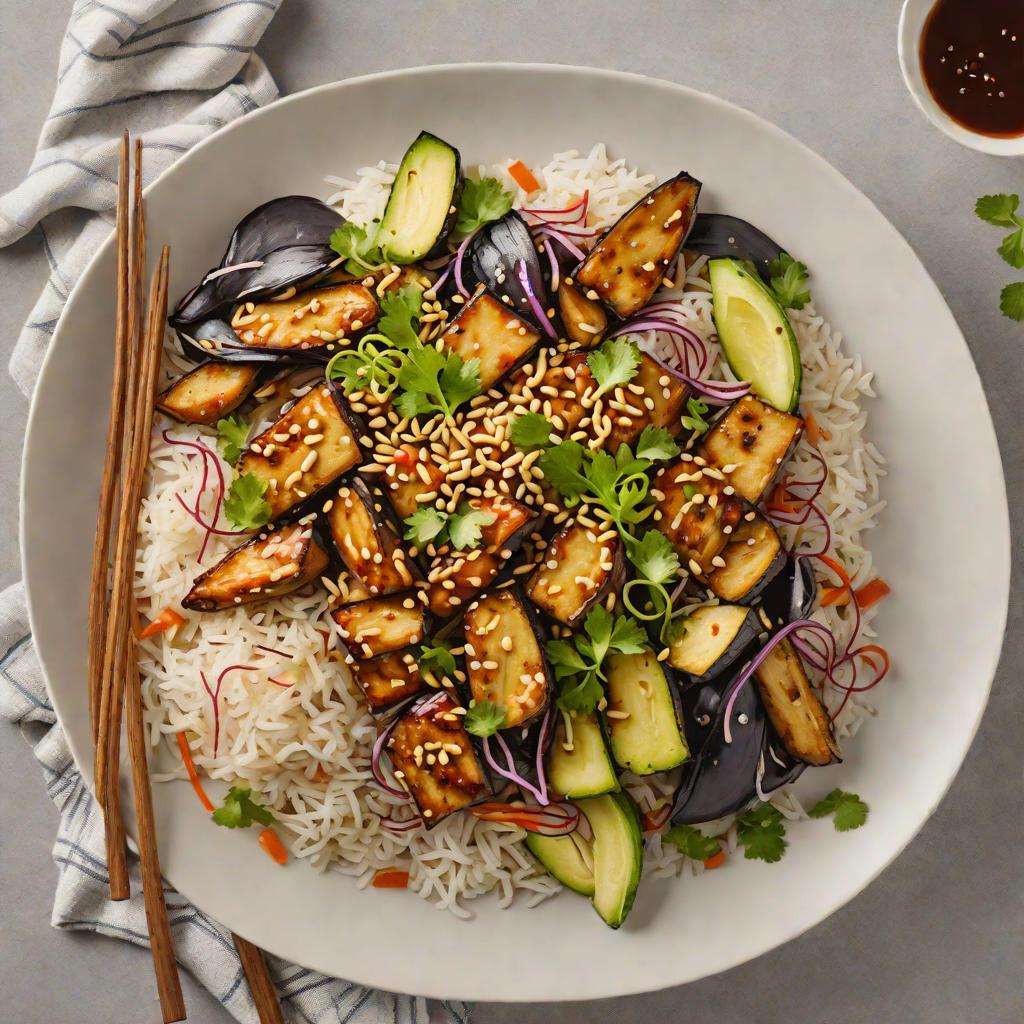 Ginger-Miso Glazed Eggplant Donburi Bowl