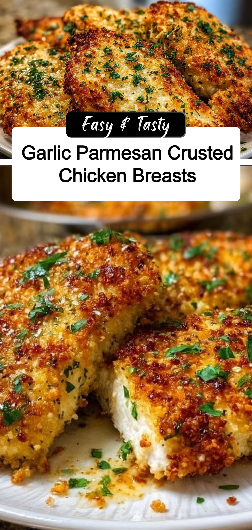 Baked Parmesan-Crusted Chicken with Garlic Butter