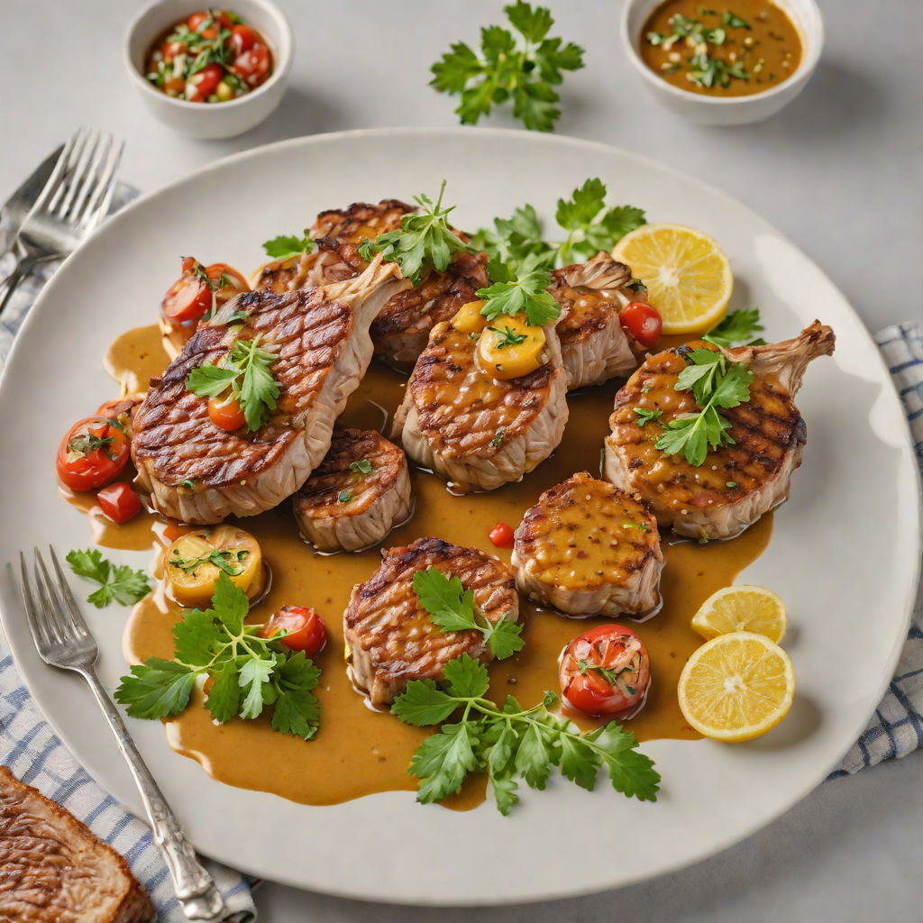 Pan-Seared Kid Goat Chops with Mediterranean Herb Sauce