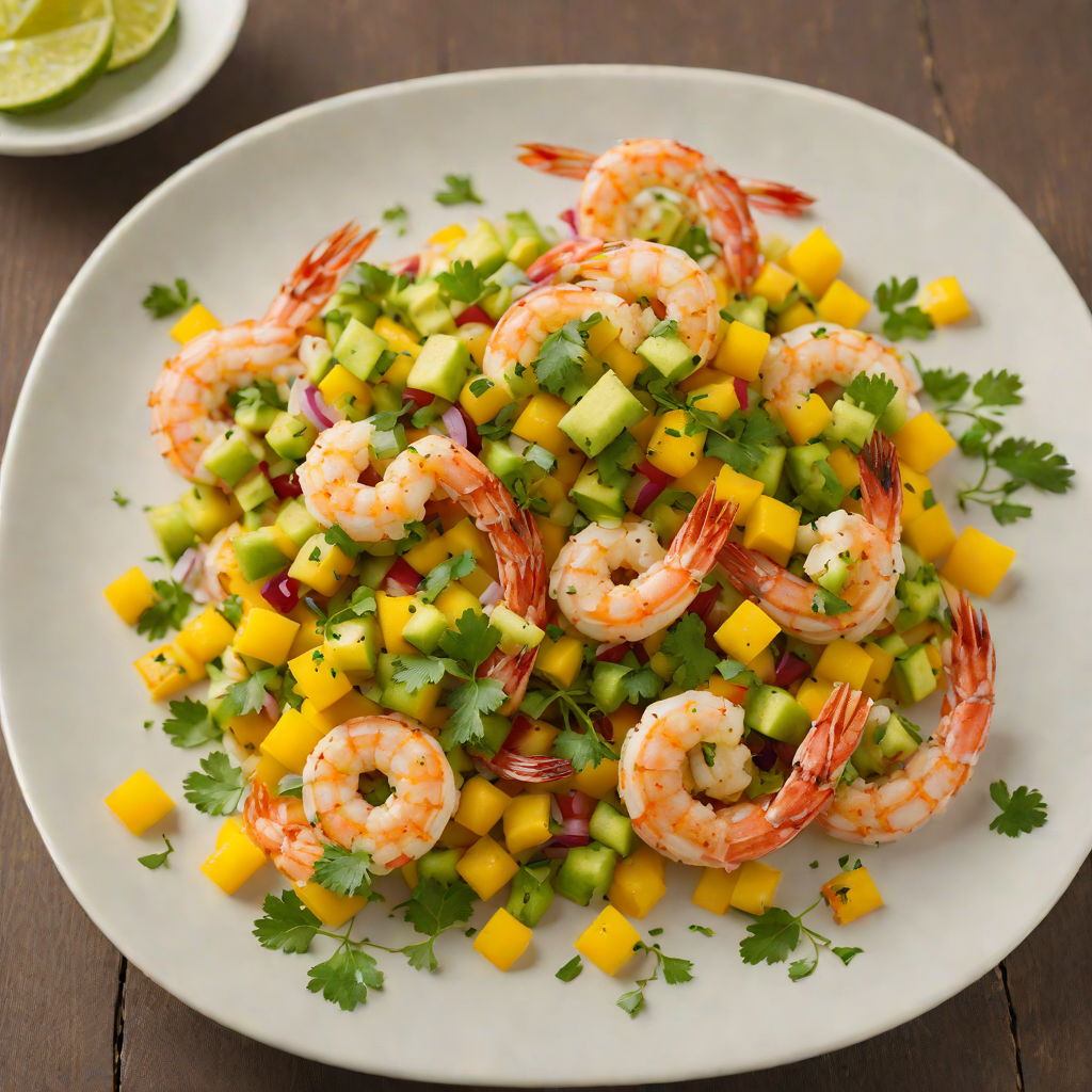 Sautéed Shrimp with Spicy Mango and Avocado Salsa