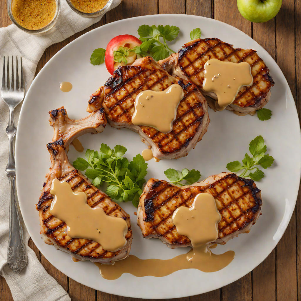 Midwestern Grilled Pork Chops with Regional Apple-Mustard Glaze