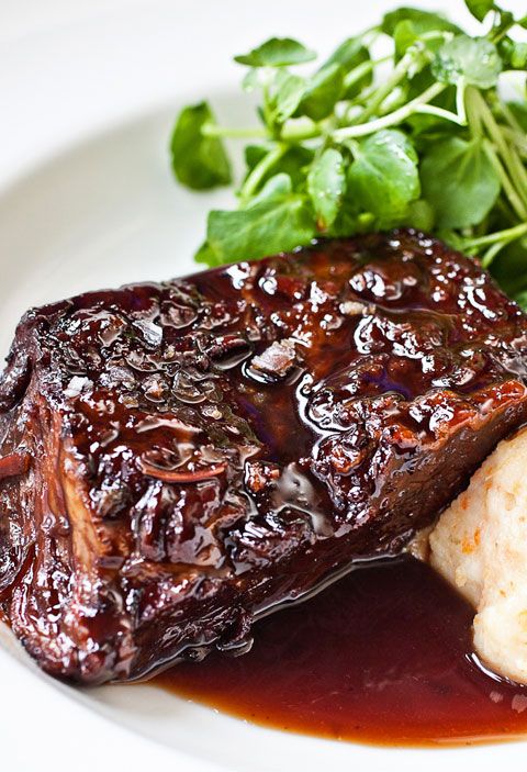 Slow-Cooked Beef Short Ribs with Herb Crust & Root Vegetable Mash