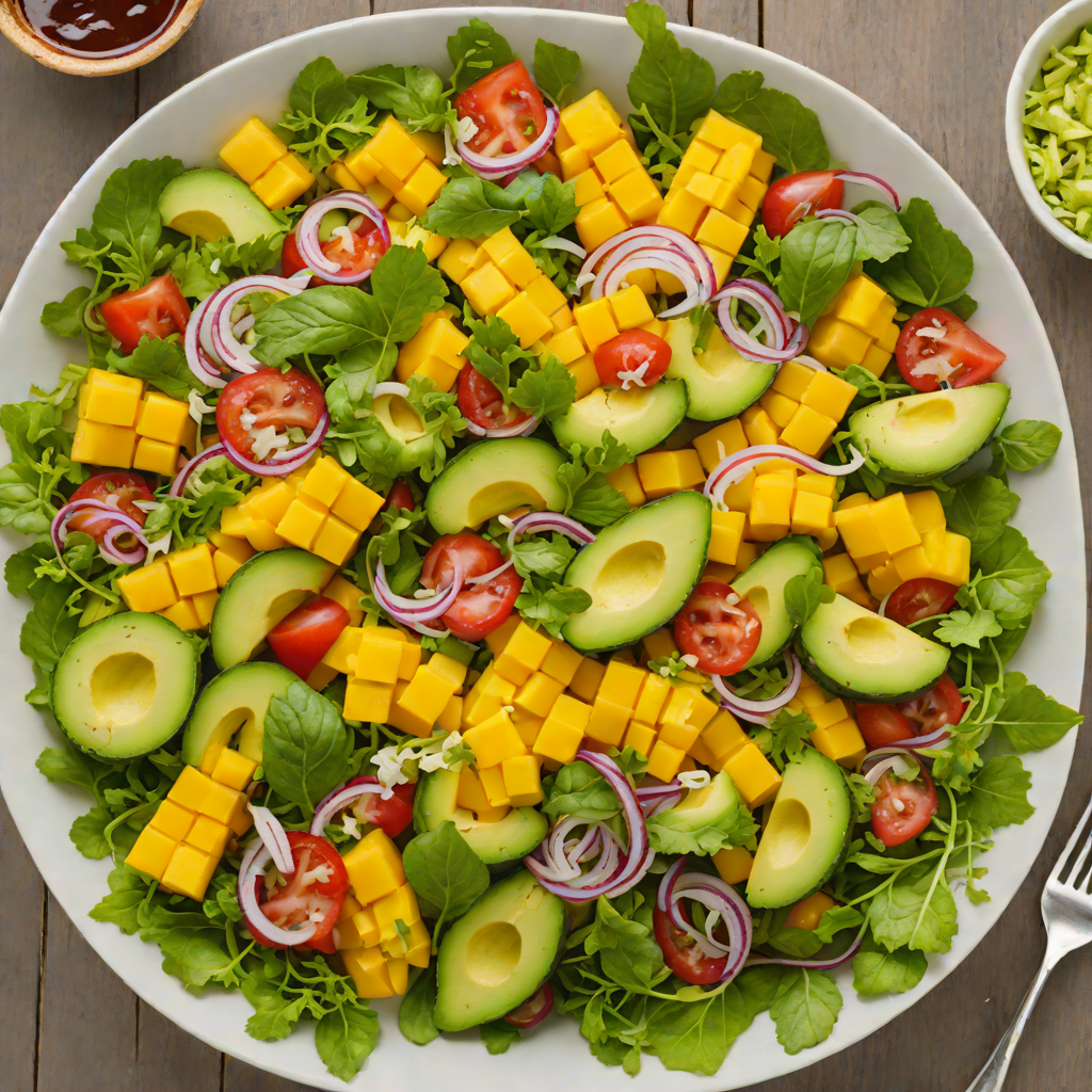 Tiki-Inspired Mango and Avocado Summer Salad with Citrus Vinaigrette