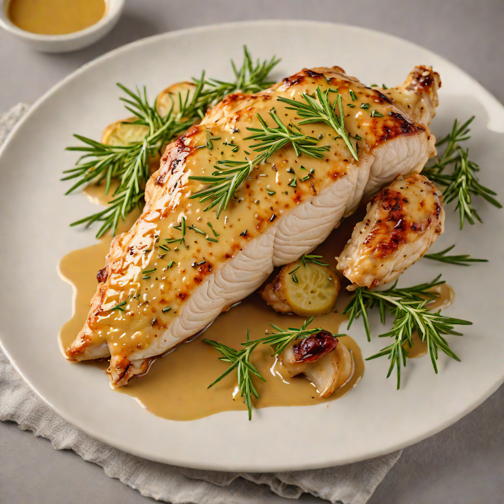 Pan-Seared Chicken with Honey Mustard Glaze and Rosemary