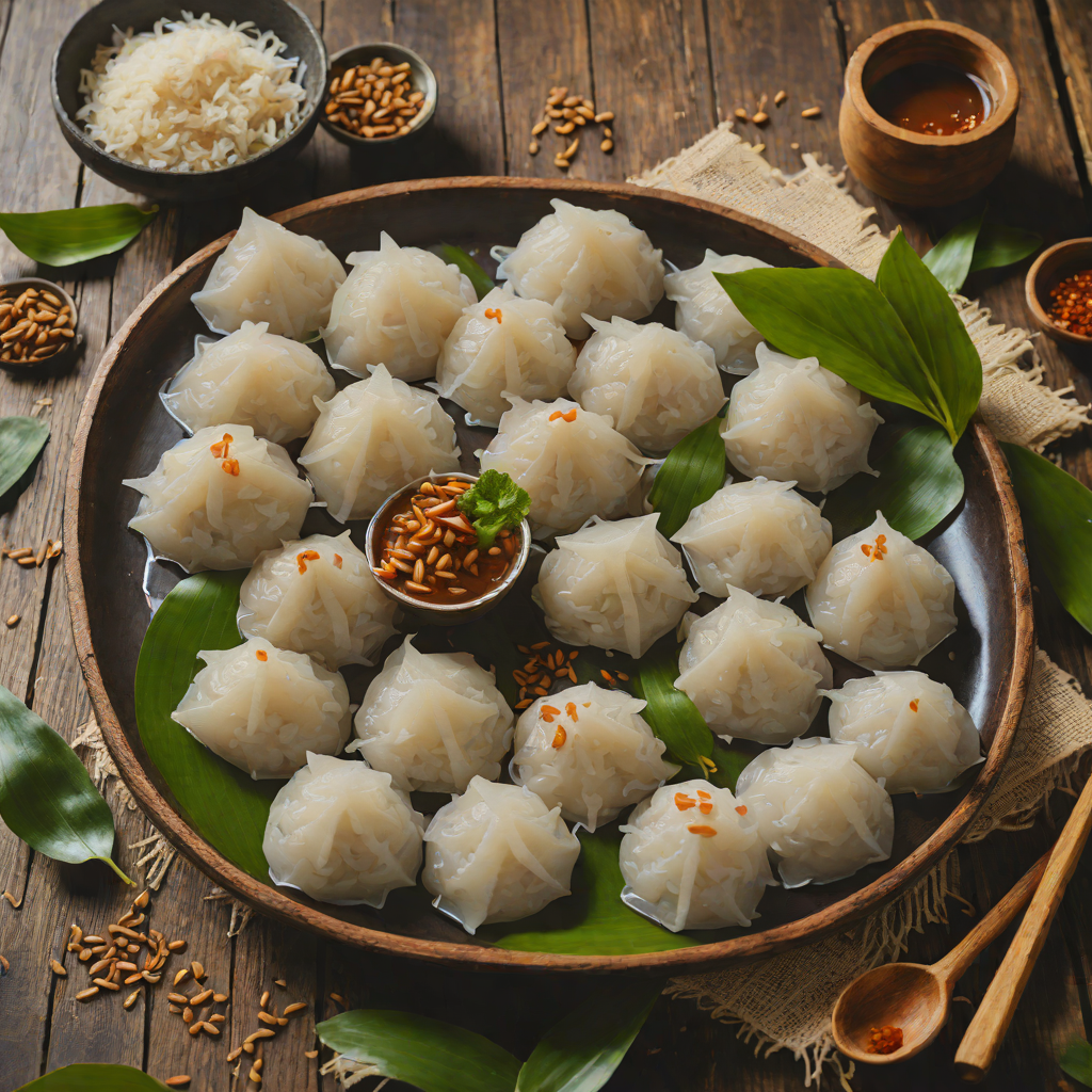 Kelantan Style Sweet Glutinous Rice Dumplings in Coconut Syrup