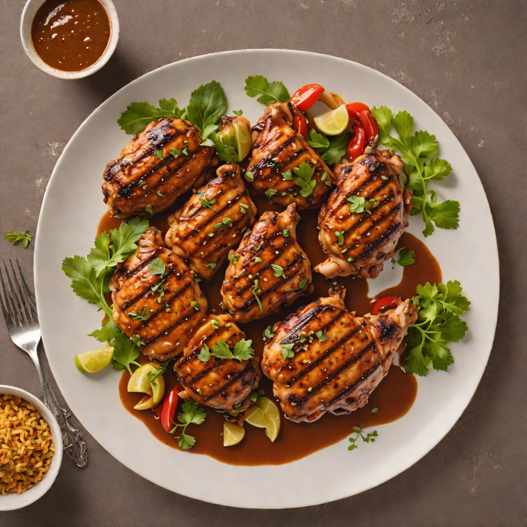 Spicy Cameroon-Style Grilled Chicken with Ndolé Sauce