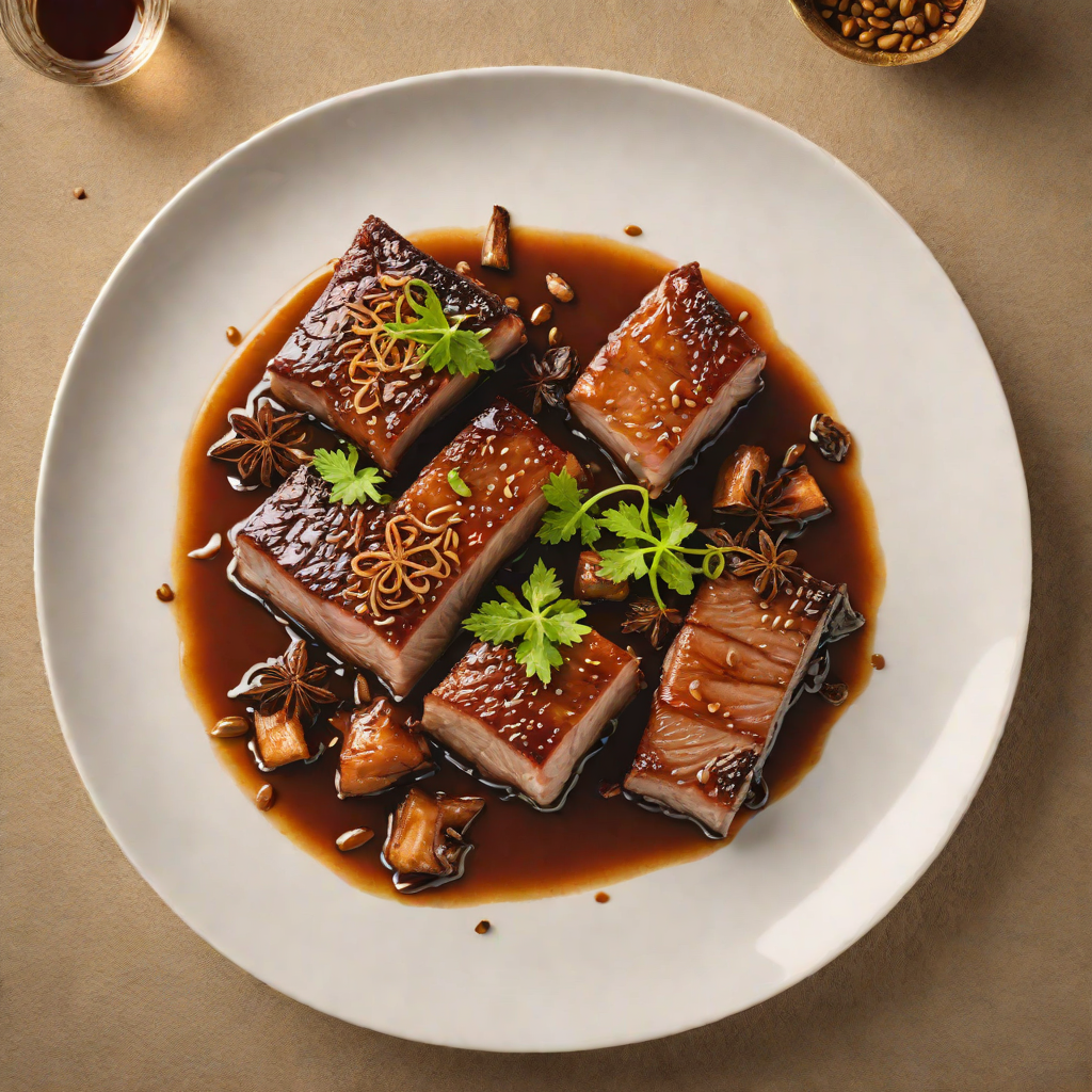 Braised Black Wind Mountain Pork Belly with Star Anise and Ginger