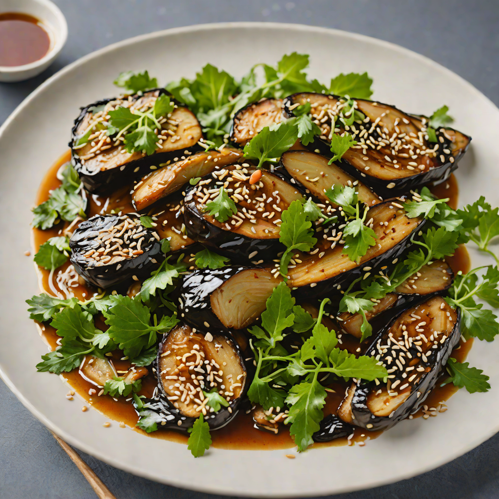 Miso-Braised Eggplant with Bitter Greens and Sesame