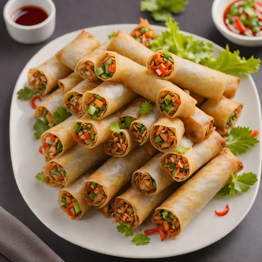 Crispy Lumpia Rolls with Pork and Vegetables