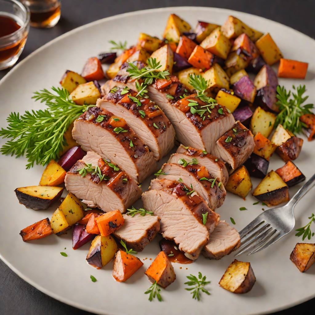 Bourbon-Maple Glazed Pork Tenderloin with Roasted Root Vegetables