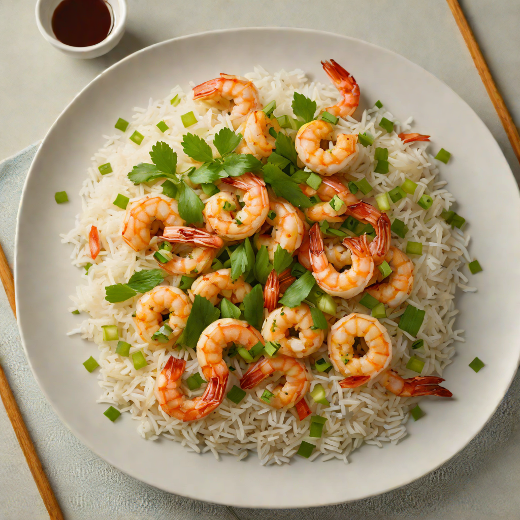 Stir-Fried Ginger and Scallion Shrimp with Jasmine Rice