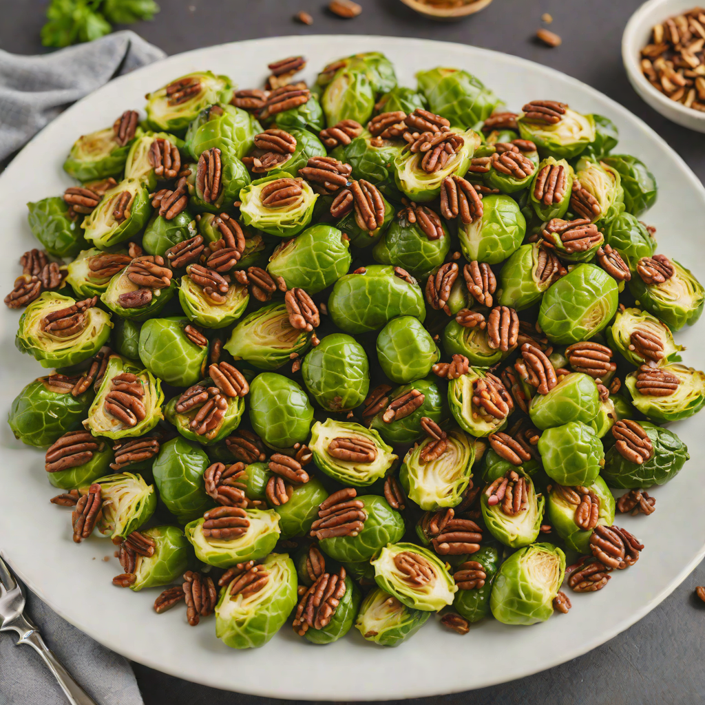 Maple-Balsamic Glazed Brussels Sprouts with Toasted Pecans