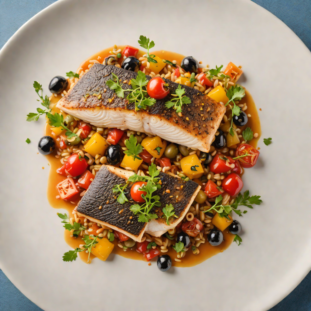 Pan-Roasted Sea Bass with Tomato and Olive Ragout