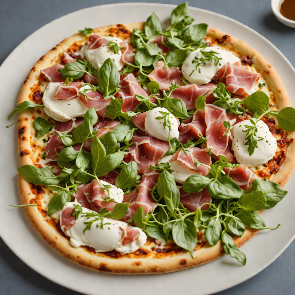 Creamy Burrata and Prosciutto Pizza with Arugula