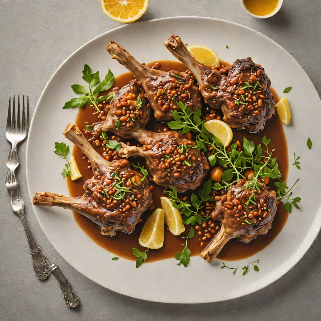 Slow-Cooked Lamb Shanks with Wattleseed and Lemon Myrtle