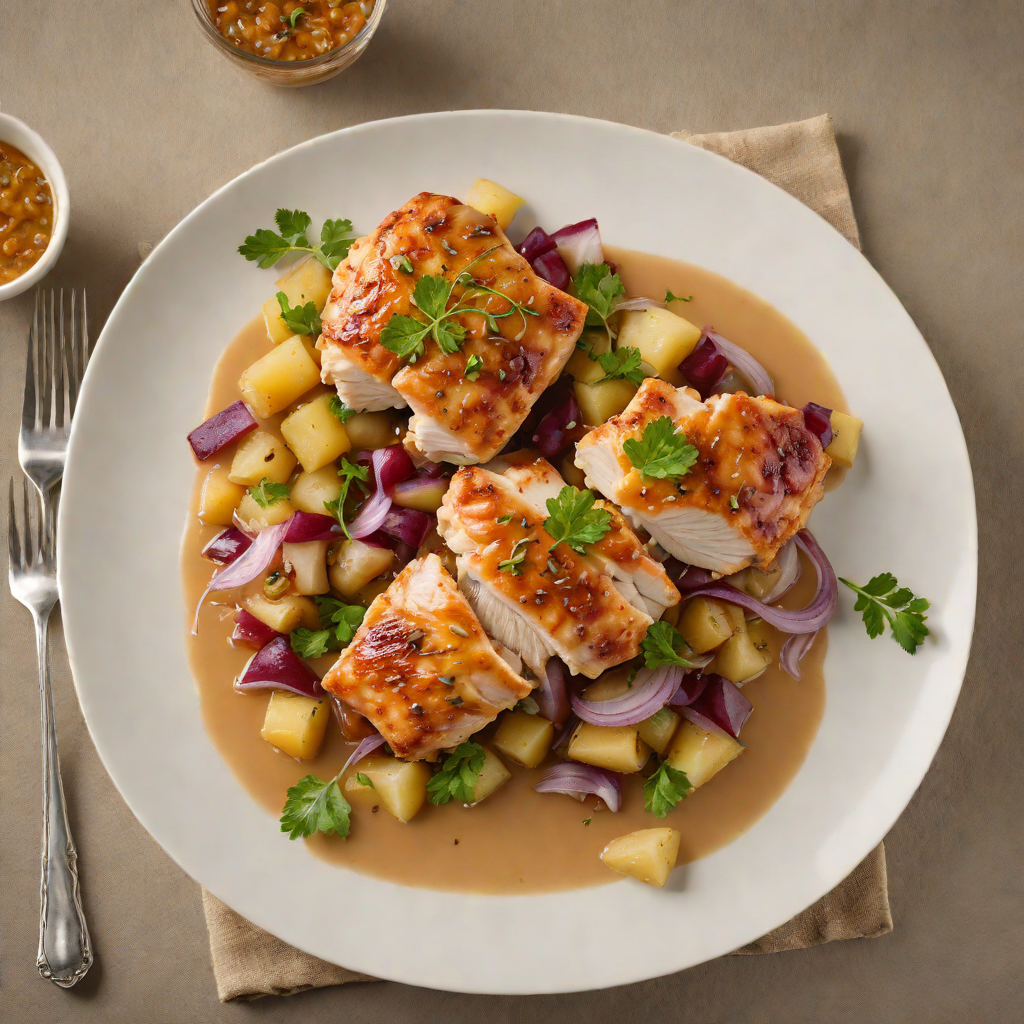 Pan-Seared Chicken with Appalachian Apple and Onion Compote
