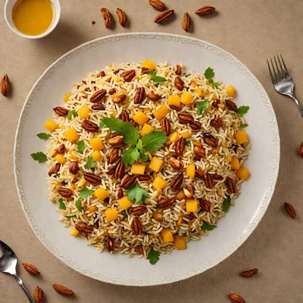 Walnut and Makhana Pilaf with Saffron and Dry Fruits