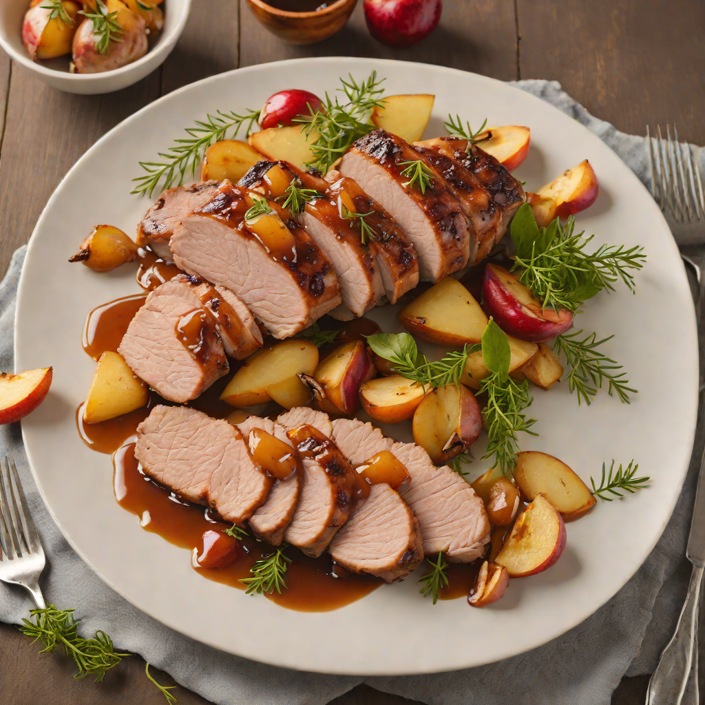 Honey-Glazed Appalachian Pork Tenderloin with Roasted Apples