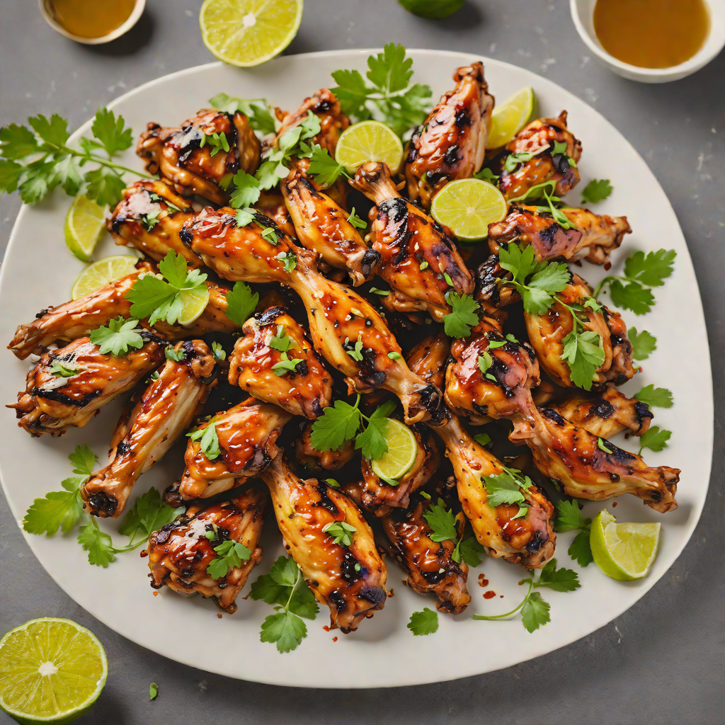 Grilled Honey-Lime Chicken Wings with Cilantro