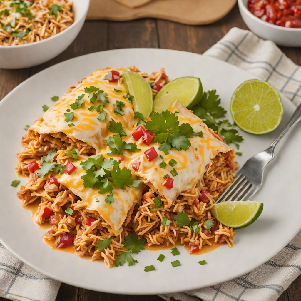 Creamy Crockpot Chicken Enchilada Casserole