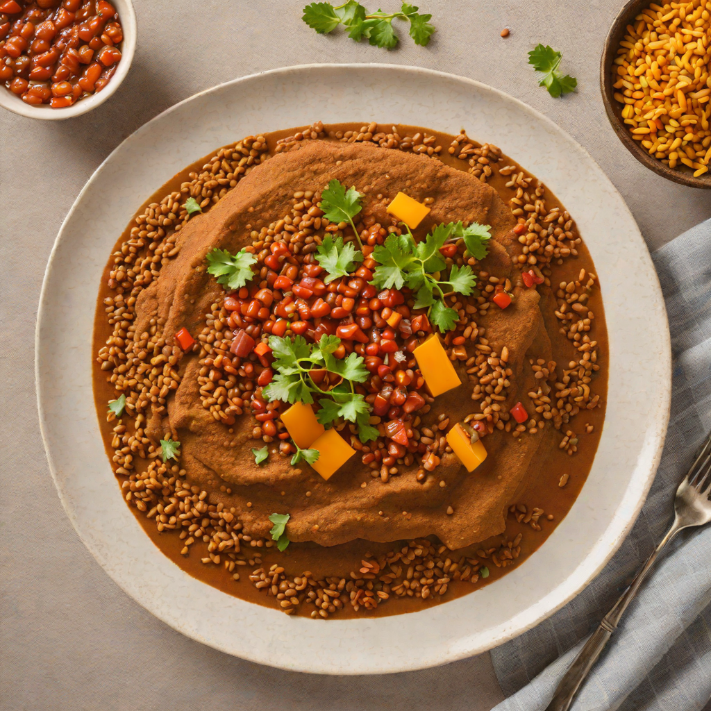 Berbere-Spiced Ethiopian Injera with Lentil Stew