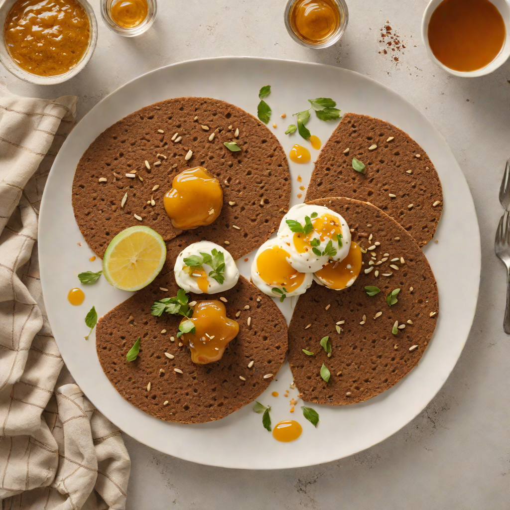 Injera-Inspired Teff Flatbread with Spiced Honey Drizzle