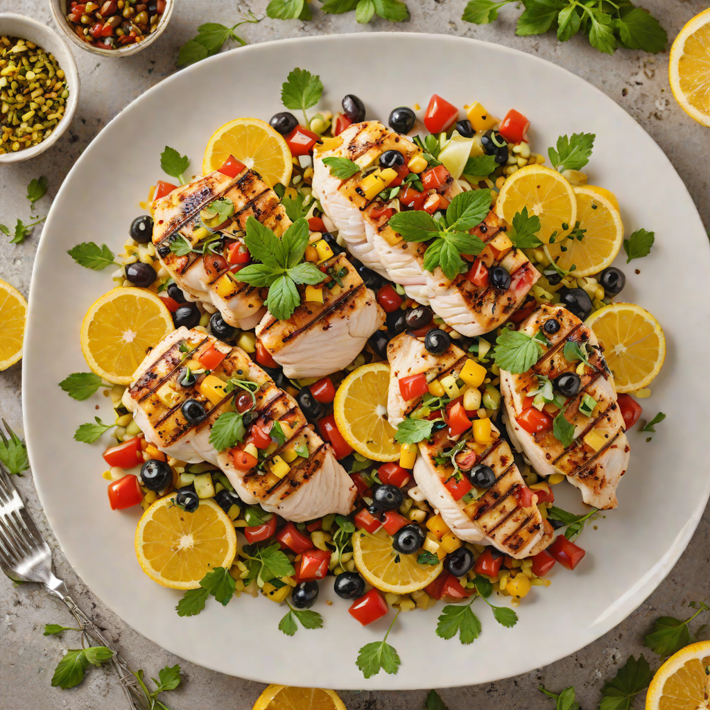 Grilled Citrus-Herb Chicken with Mediterranean Olive Salsa