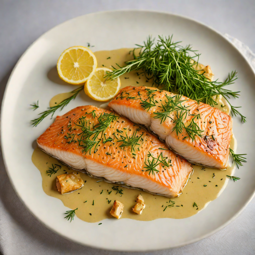 Pan-Seared Arctic Char with Dill and Mustard Sauce