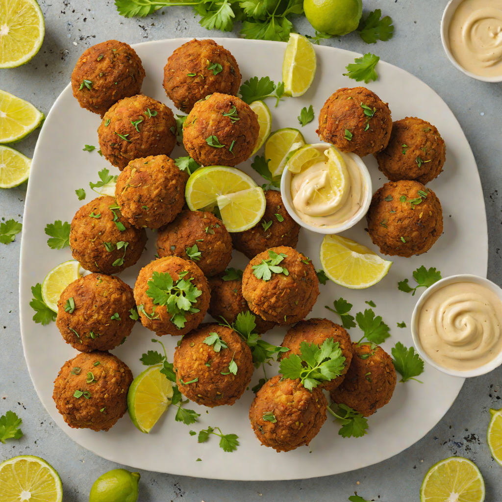 Crispy Air Fryer Falafel with Tahini Lemon Sauce