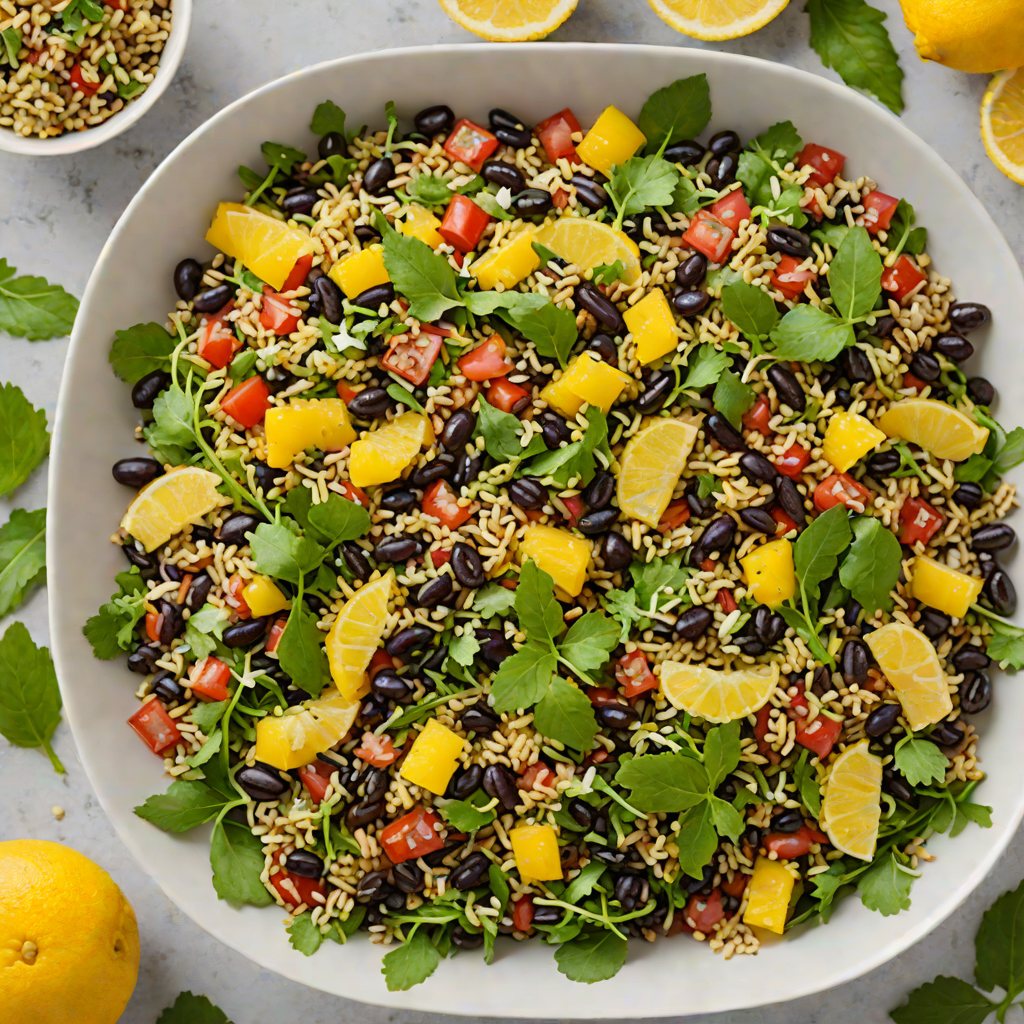 Half-and-Half Black Bean and Quinoa Salad with Citrus Vinaigrette