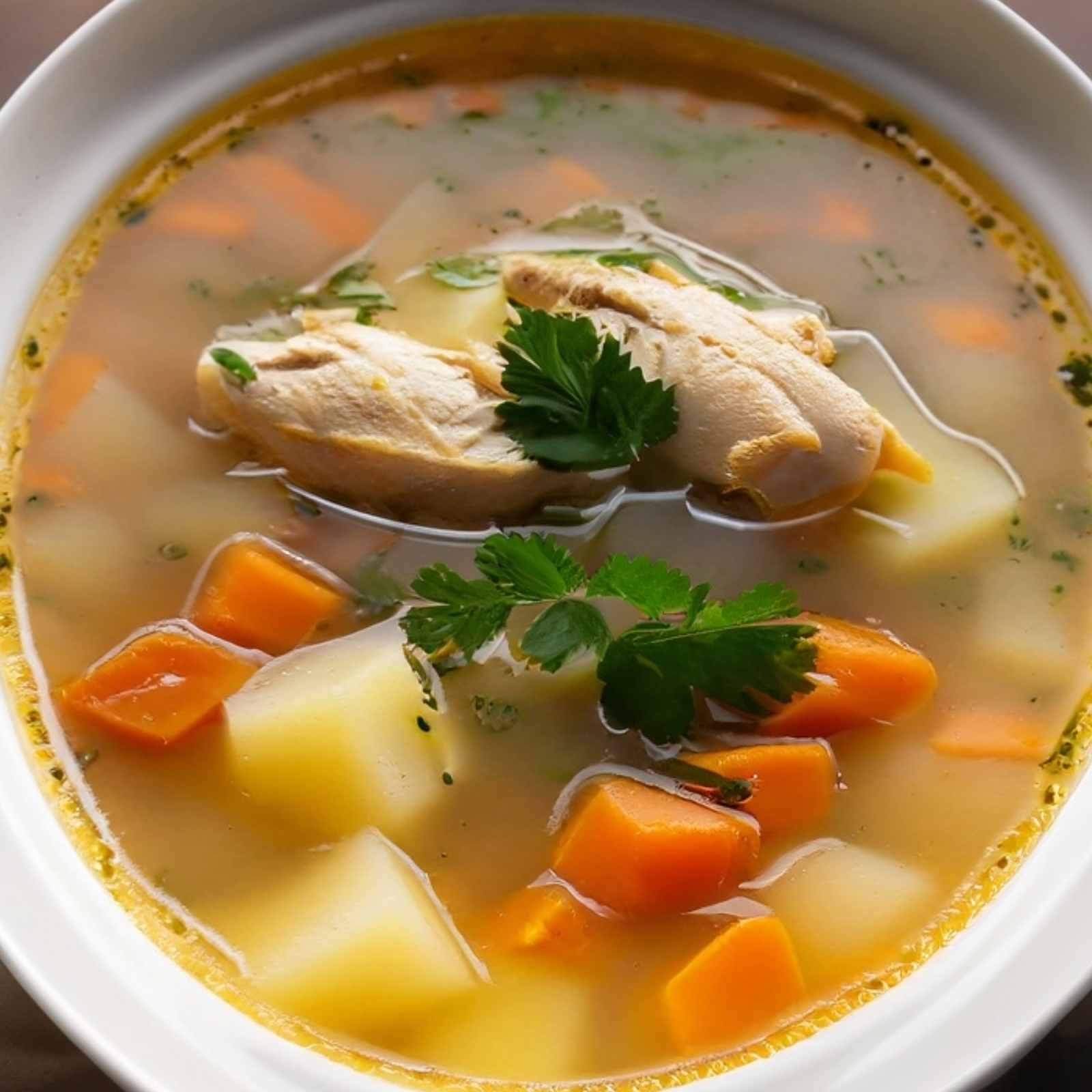 Herb-Infused Chicken and Root Vegetable Soup