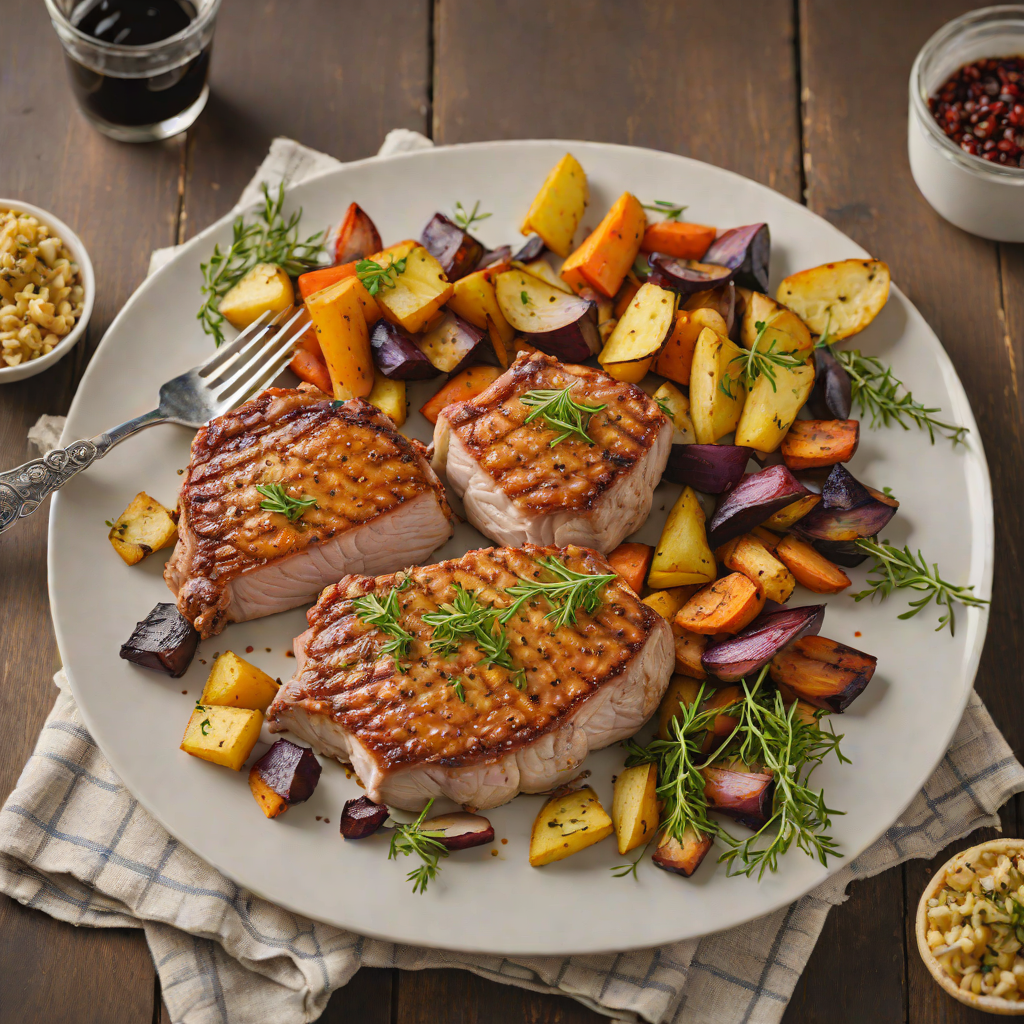 Sheet Pan Appalachian Pork Chops with Roasted Root Vegetables