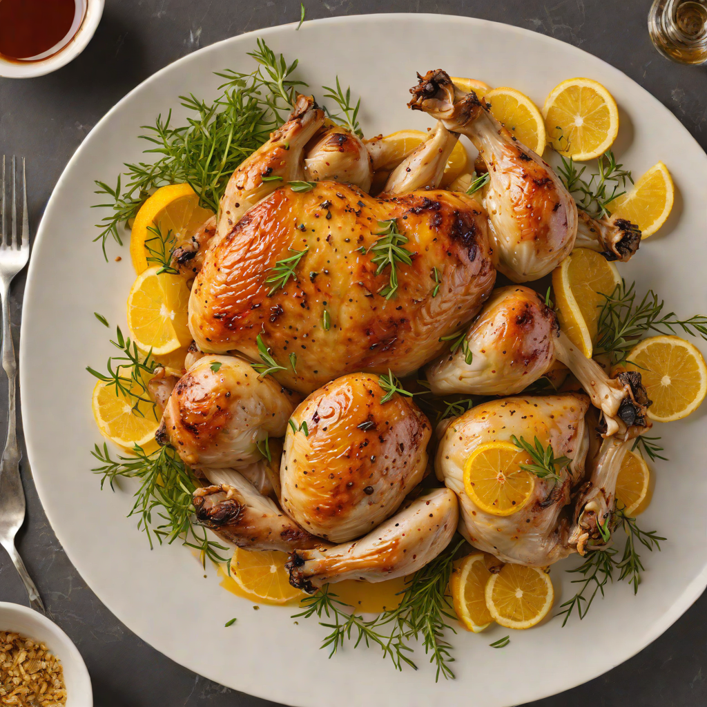 Honey-Glazed Roasted Chicken with Citrus and Thyme