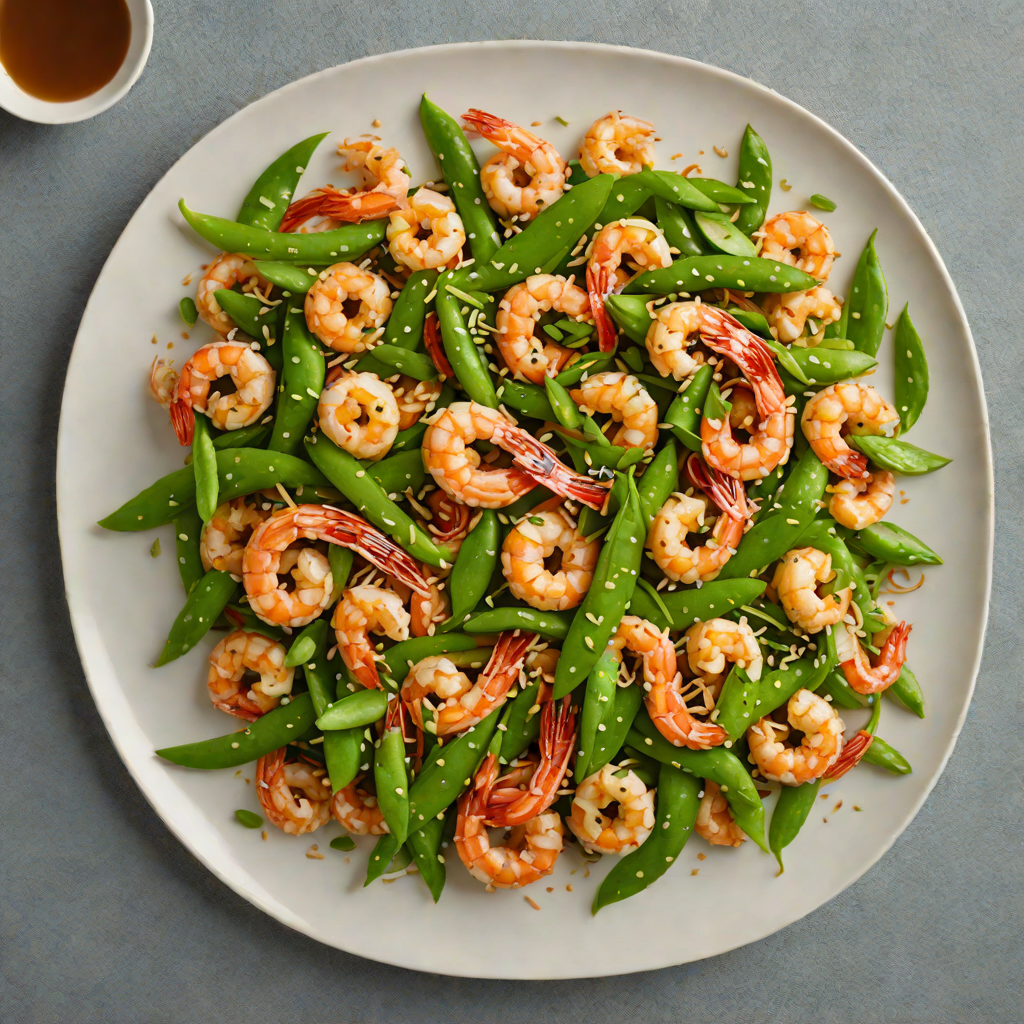Stir-Fried Shrimp with Ginger, Snow Peas, and Sesame
