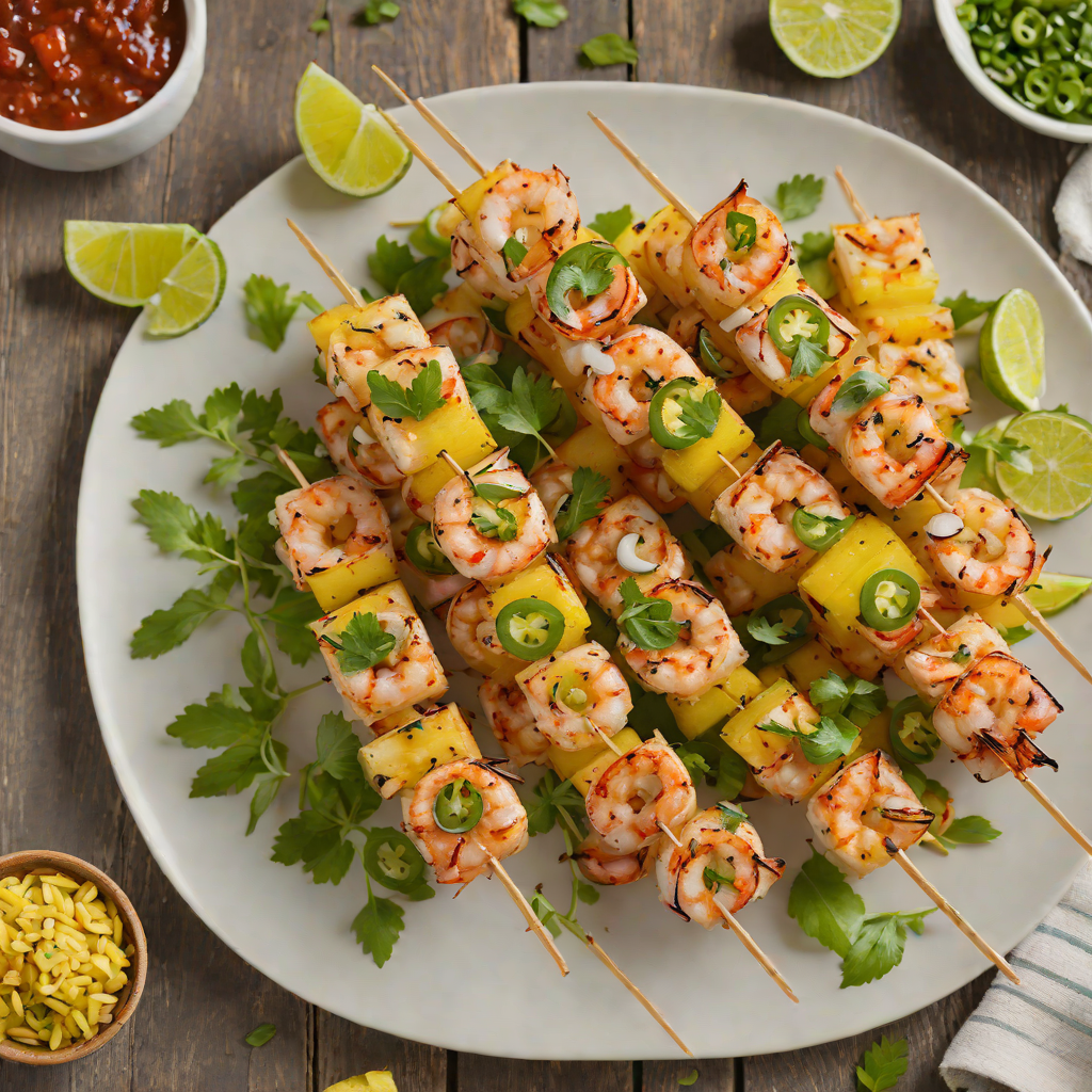 Grilled Pineapple-Jalapeño Shrimp Skewers