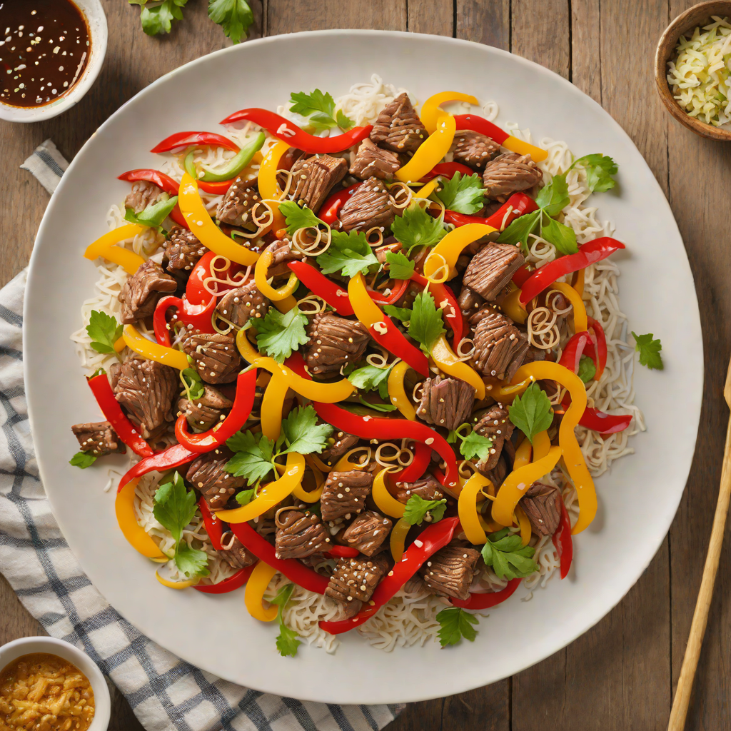 Hidden Layers Beef Stir Fry with Ginger and Bell Peppers