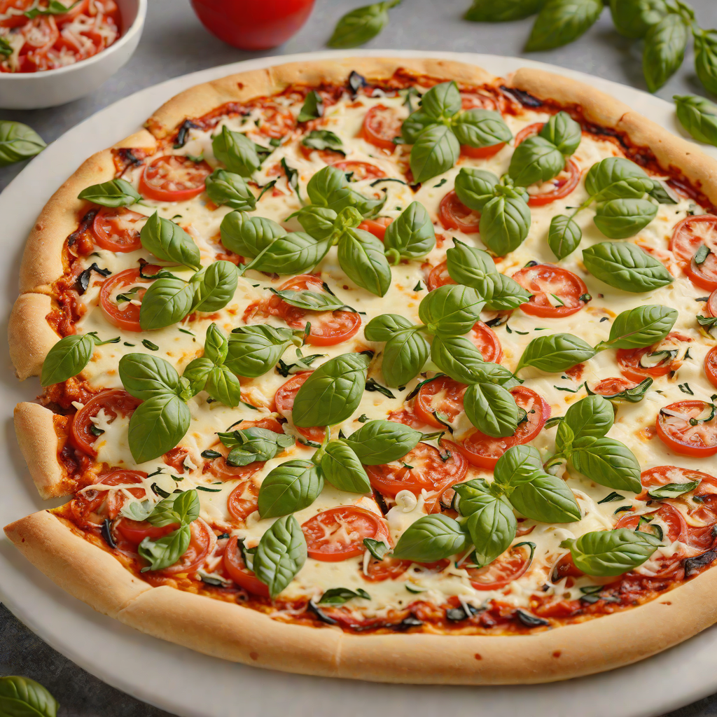Thin-Crust Italian Margherita Pizza with Fresh Basil
