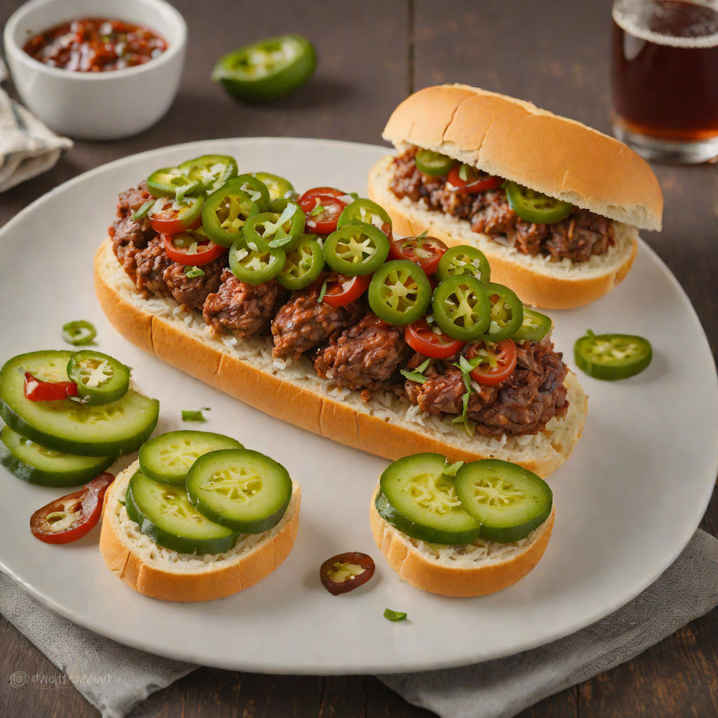 Fire-Roasted BBQ Sausage Sandwich with Pickled Jalapeños