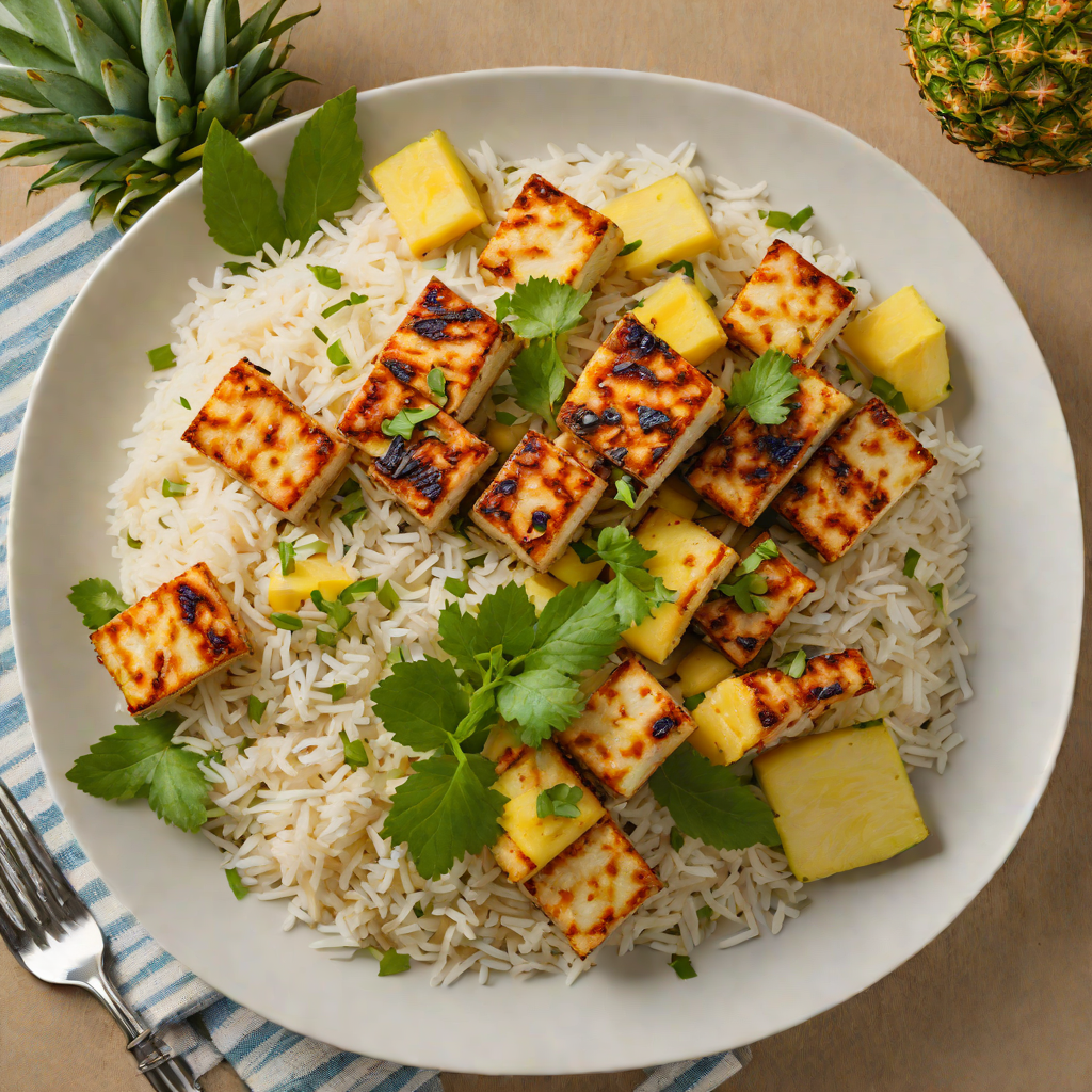 Tiki-Inspired Pineapple Coconut Rice Bowl with Grilled Tofu