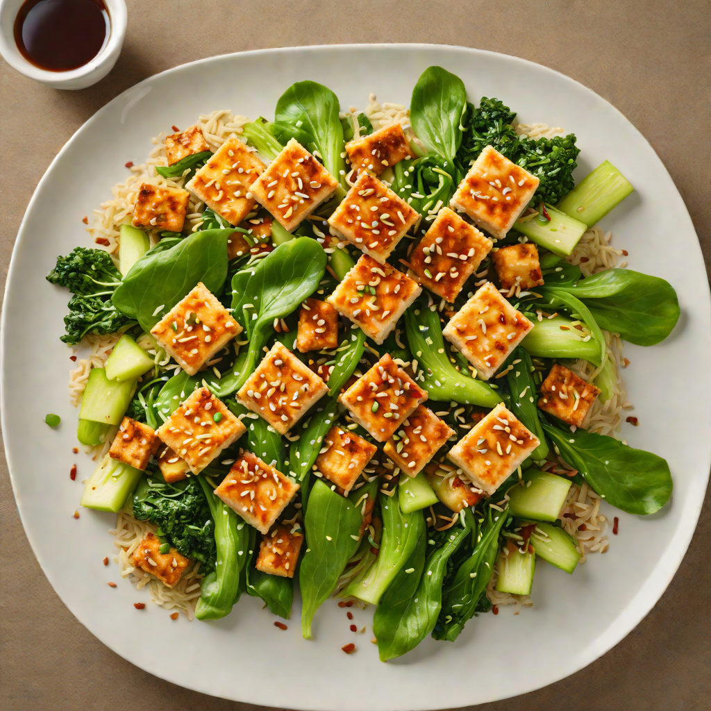 Quick Stir-Fried Tofu with Garlic and Baby Bok Choy