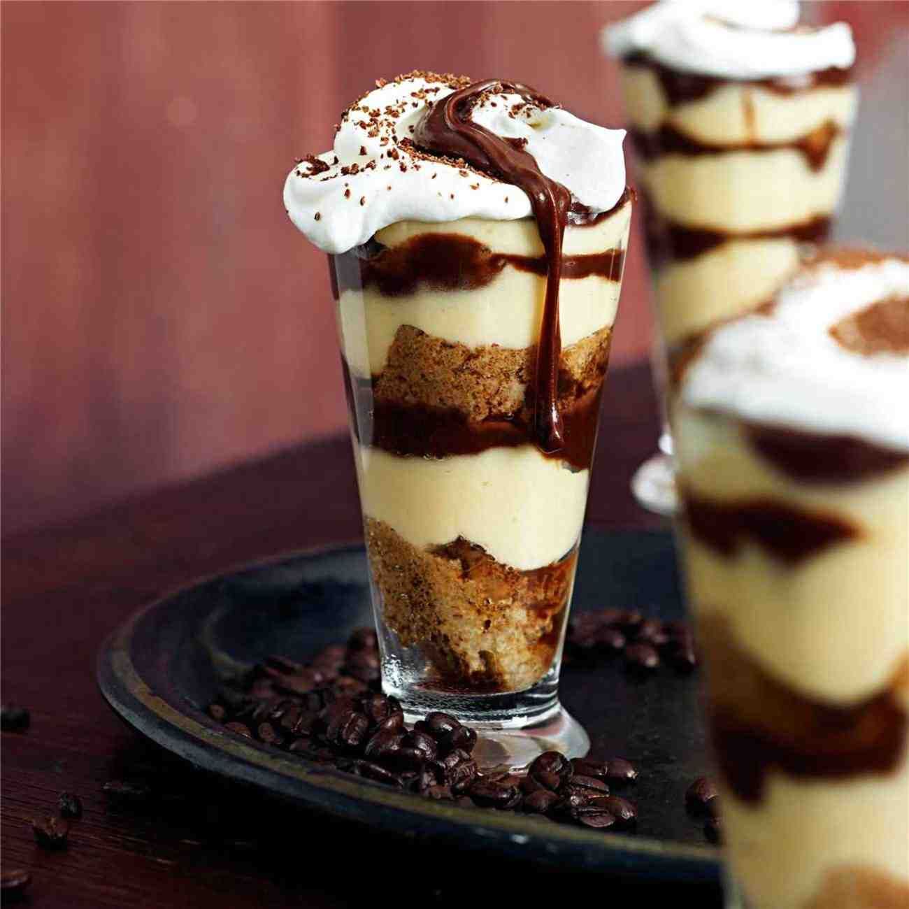 Layered Coffee Tiramisu Parfaits with Mascarpone Cream
