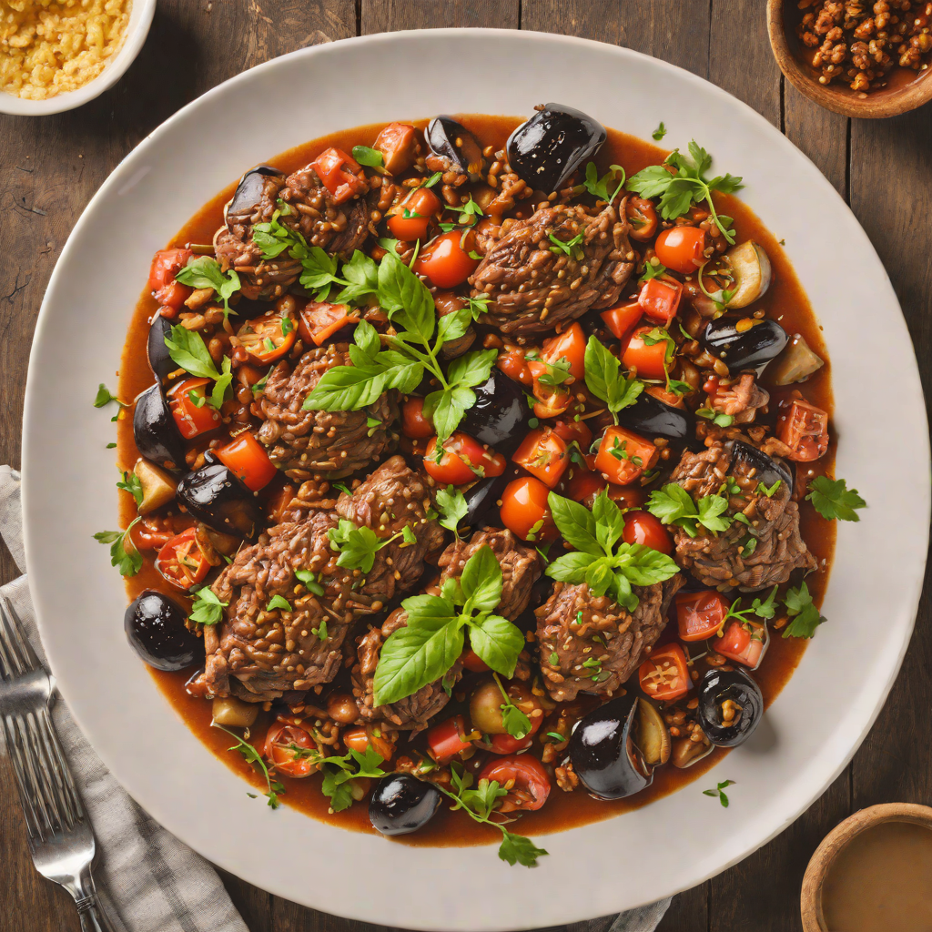 Turkish-Style Slow Braised Lamb with Tomato and Eggplant