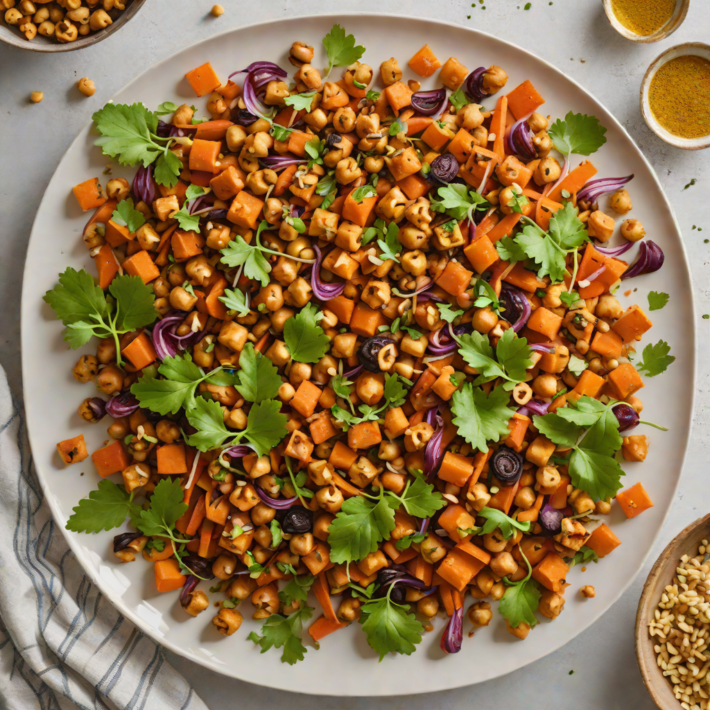 Harissa-Roasted Chickpea and Carrot Sheet Pan Dinner