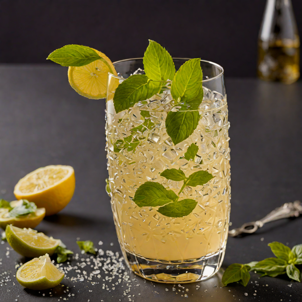 Ginger-Lemongrass Sparkling Cocktail with Basil