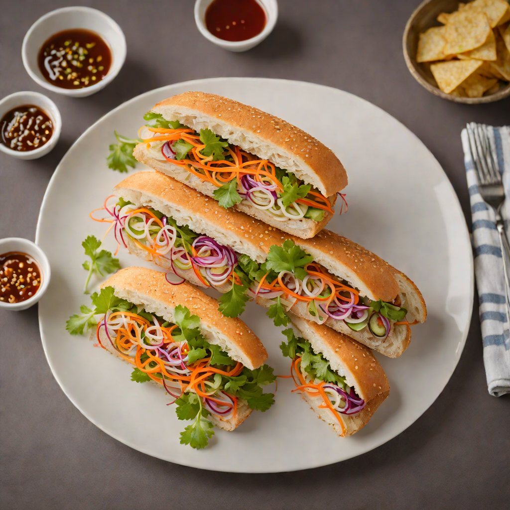 Crisped Vietnamese Bánh Mì Sandwich with Pickled Vegetables
