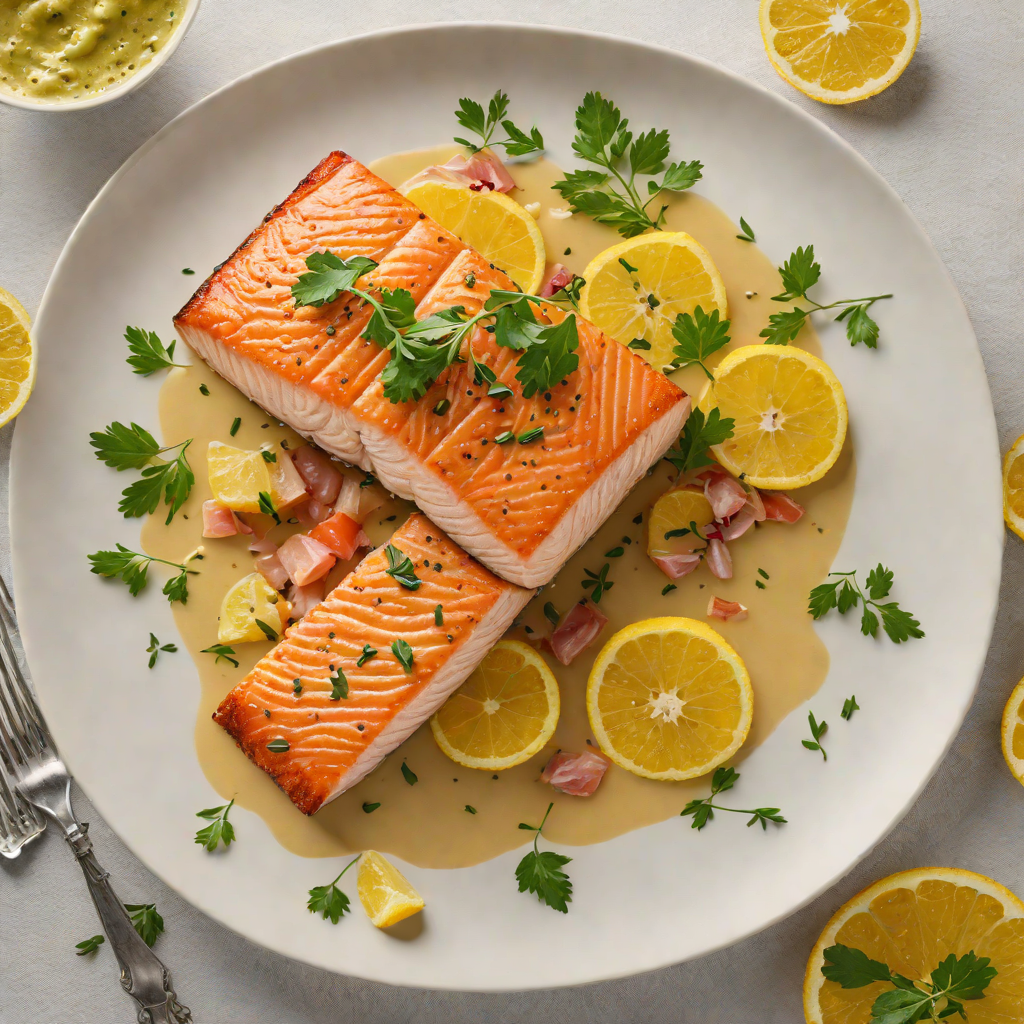 Pan-Seared Salmon with San Mateo Citrus Herb Sauce