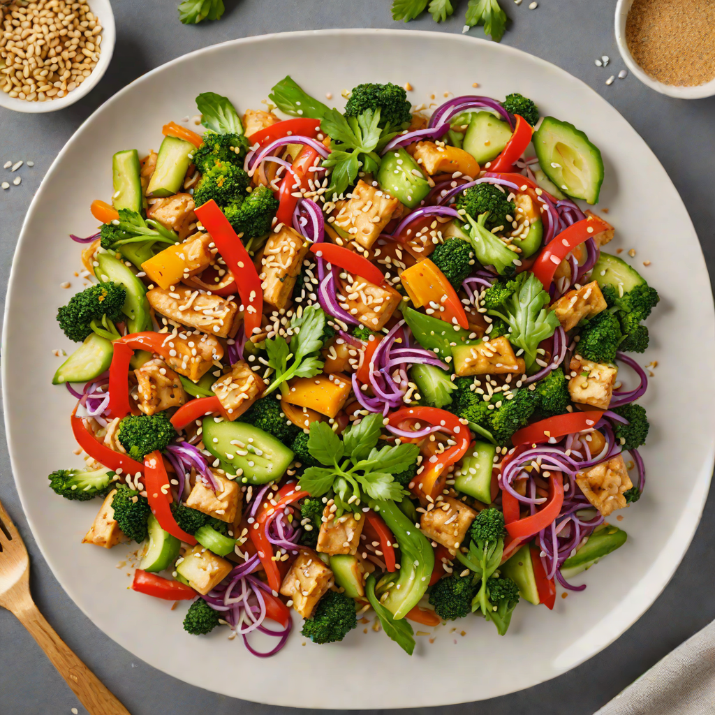 Keto Asian Stir-Fry with Regional Vegetables and Sesame Ginger Sauce