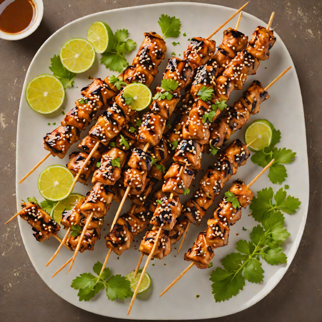 Honey-Soy Glazed Grilled Chicken Skewers with Sesame
